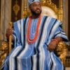 065393b4-07c5-4729-b64b-dbba7365b0f2 Premium Handwoven Aso-oke – Sky Blue, White & Royal blue Stripe
