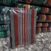 20251116_174912 Premium Handwoven Aso-Oke – White, Red & Black Stripe
