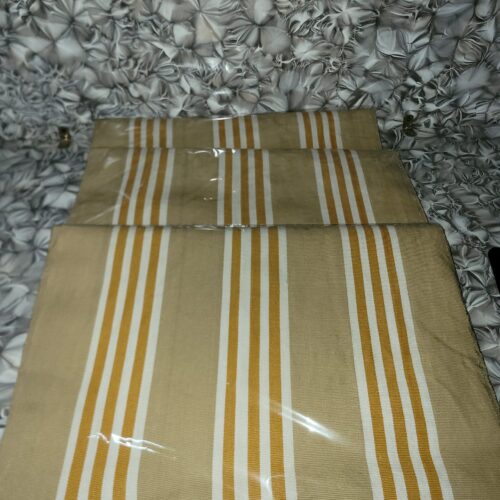 20251213_162410 Premium Handwoven Aso-Oke – Gold Beige & White Stripes