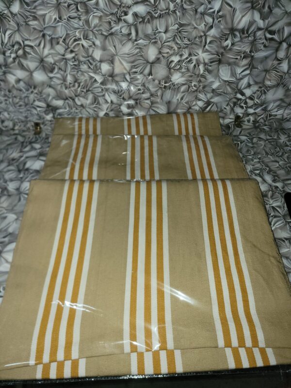 20251213_162410 Premium Handwoven Aso-Oke – Gold Beige & White Stripes