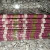 20251224_114429 Premium Handwoven Aso-Oke – Magenta, Olive Green & White with Gold Stripes