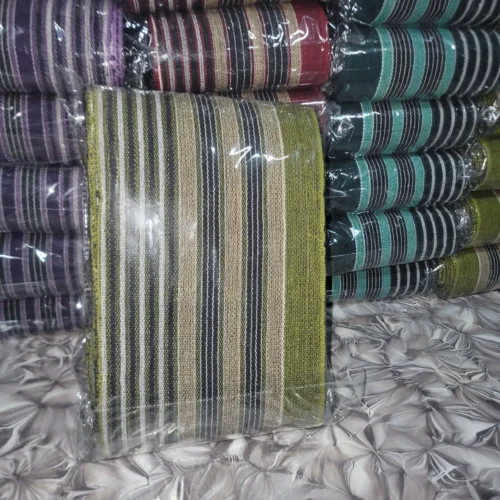 20260125_192701 Premium Handwoven Olive Green Stripe Aso-oke