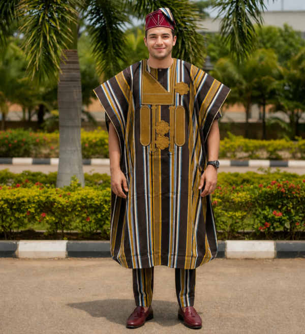 78dcec2d-f145-4003-825e-8ea7a5cdbe25 Luxury Brown & Gold Premium Aso-oke