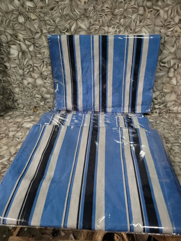 aso_7 Premium Handwoven Aso-oke – Sky Blue, White & Royal blue Stripe