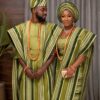 be562585-9bbd-471c-b088-91744b7d46f1 Premium Handwoven Aso-oke – Royal Olive Green & Cream