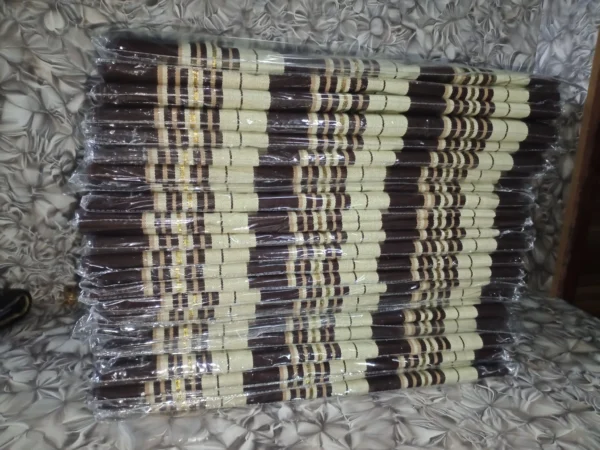collection1 Premium Handwoven Aso-oke – Chocolate Brown & Cream