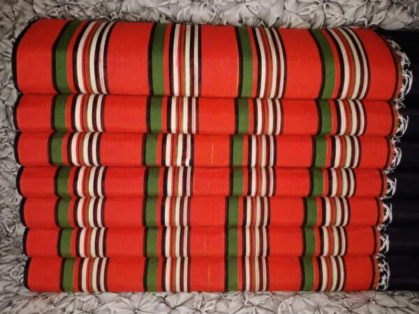 Premium Handwoven Aso-oke - Red, Green and White