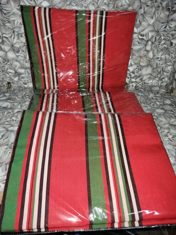Premium Handwoven Aso-oke - Red, Green and White