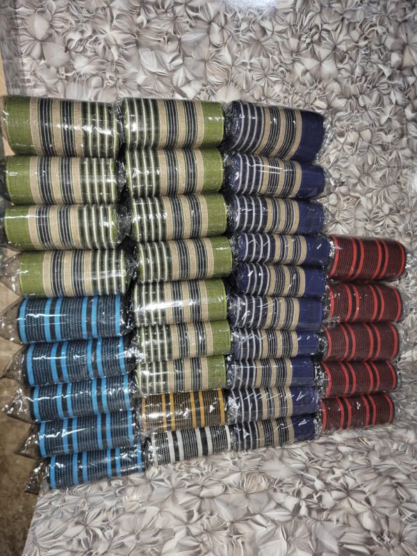 20251130_203836 Premium Handwoven Olive Green Stripe Aso-oke