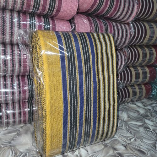 20260405_182706 Royal Golden & blue Prestige Handwoven Aso-Oke for Yoruba weddings