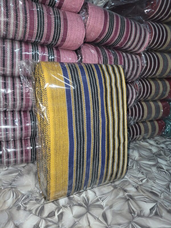 20260405_182706 Royal Golden & blue Prestige Handwoven Aso-Oke for Yoruba weddings
