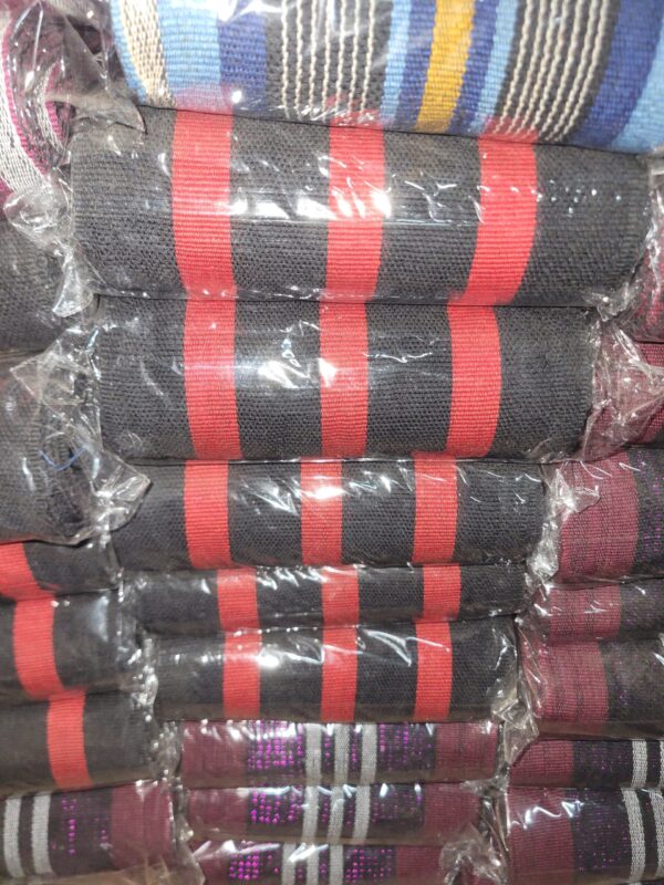Premium Black & Red Handwoven Aso-Oke