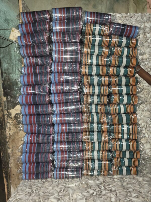 IMG-20260525-WA0087 Premium Handwoven Aso-Oke – Emirald Green, Orange & White Stripe